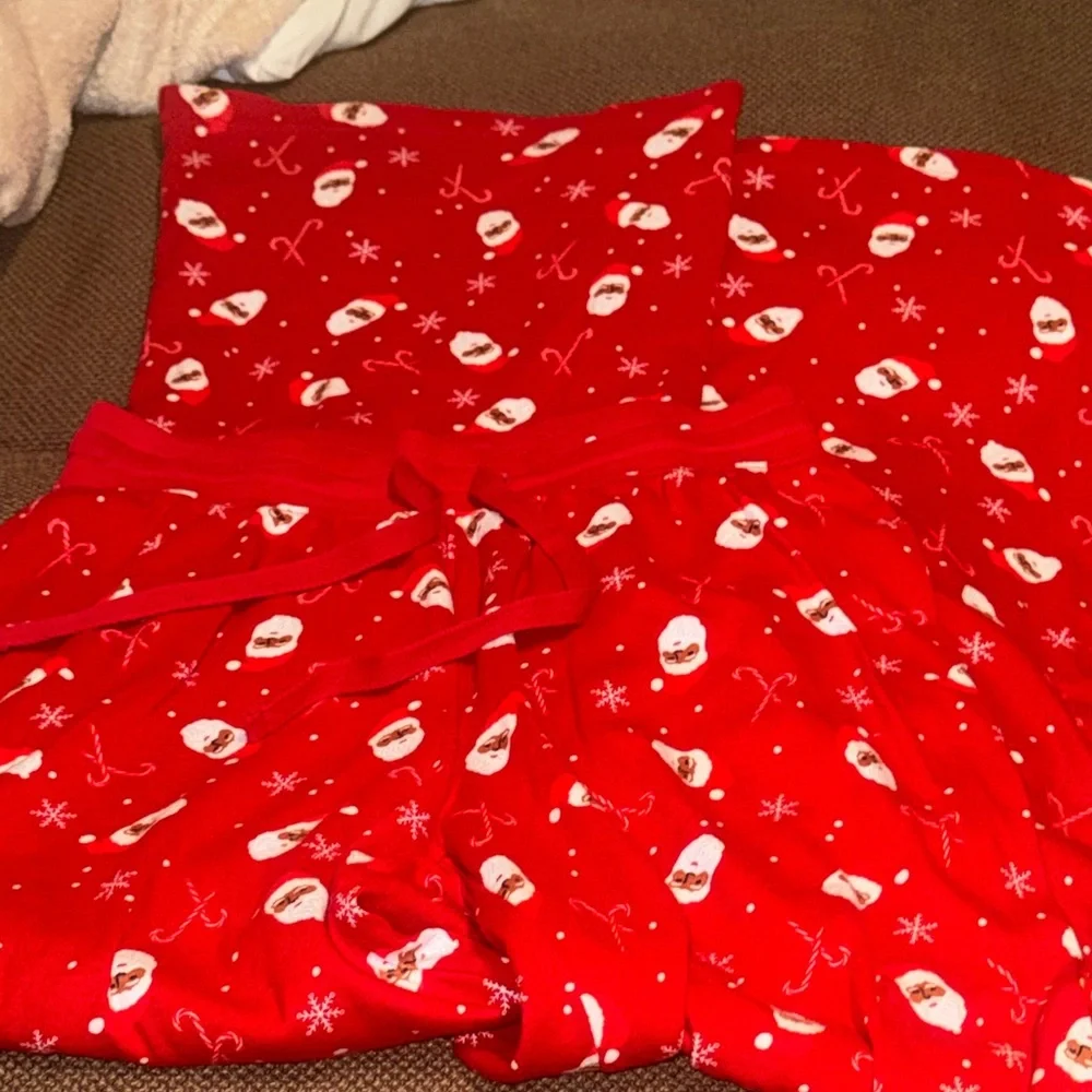 Wondershop Red Christmas Pajama Pants White Snowflakes Candy Cane Santa Claus XS - Picture 8 of 10